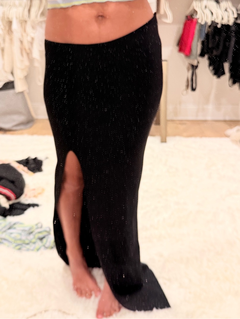 Aya Muse NWT Black Maxi Skirt with slit - Picture 3 of 3